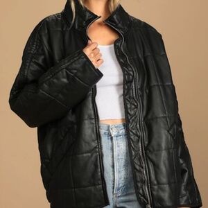 Free People Dolman Quilted Vegan Leather Jacket Size XS